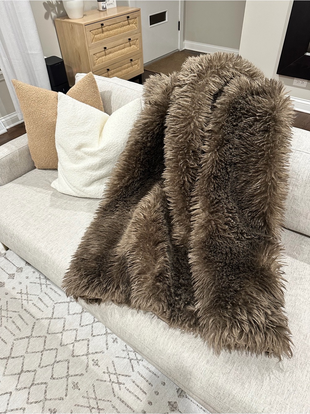 Pottery Barn Luxe Faux Fur Throw - 50”x60”
